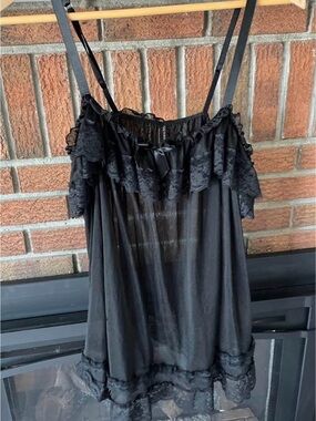 Sheer Black Lace Babydoll Chemise